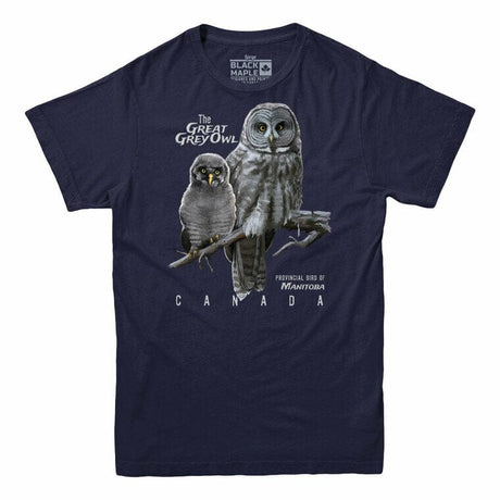 Manitoba Great Grey Owl Men's Tshirt Navy