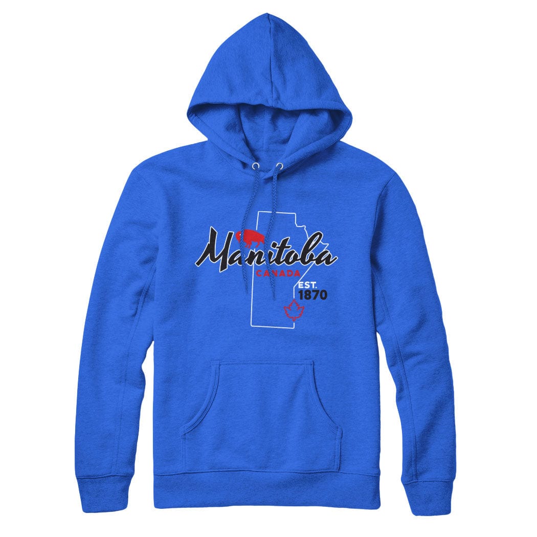 Manitoba Est 1870 Map Sweatshirt and Hoodie