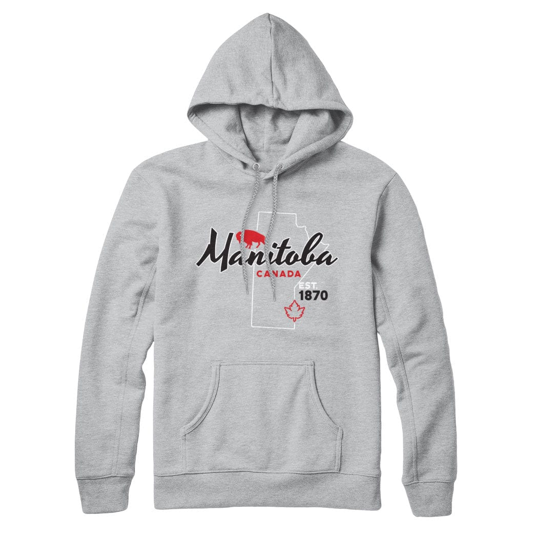 Manitoba Est 1870 Map Sweatshirt and Hoodie