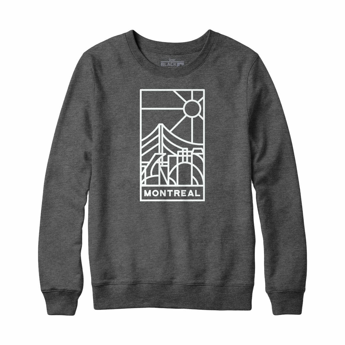 Montreal Stained Glass Light Print Crewneck Sweatshirt Charcoal Heather