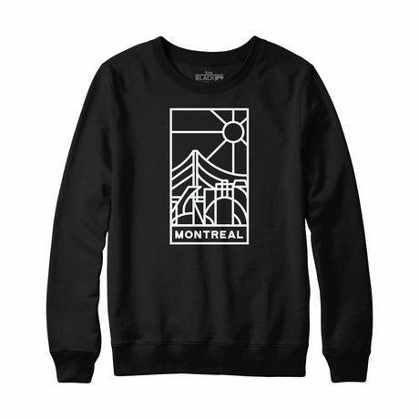 Montreal Stained Glass Light Print Crewneck Sweatshirt Black