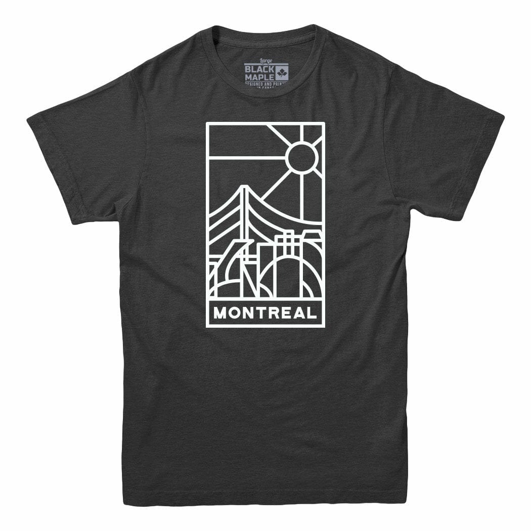 Montreal Stained Glass Light Print Mens T-shirt Charcoal Heather