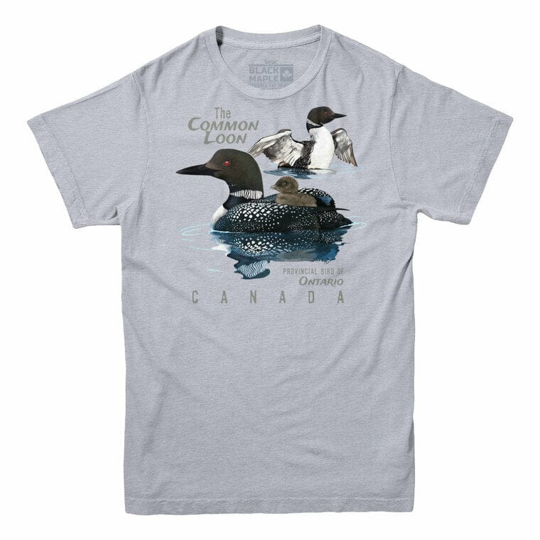 Ontario Common Loon Mens Tshirt Athletic Grey
