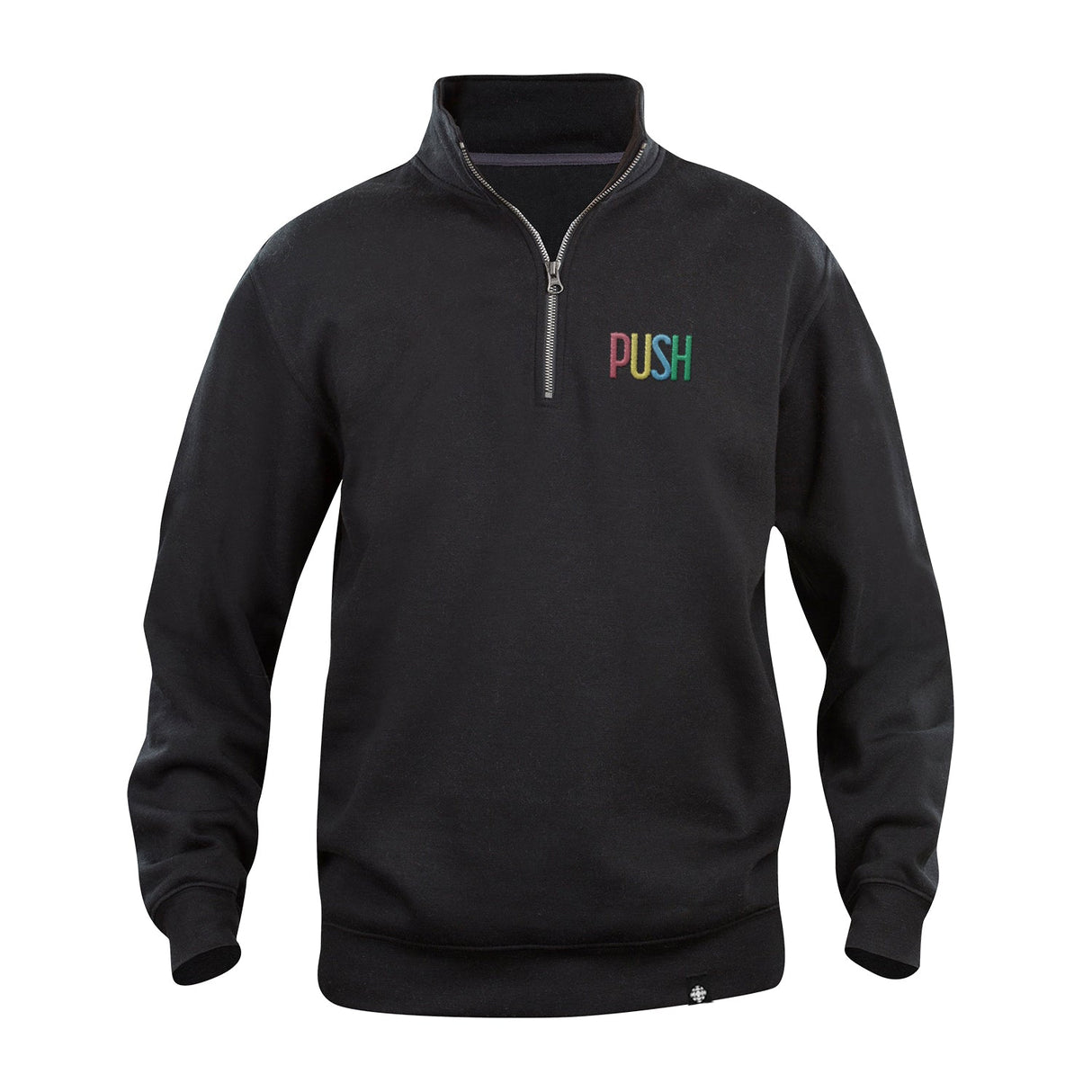 PUSH Colourful Embroidered Logo Quarter Zip Sweatshirt