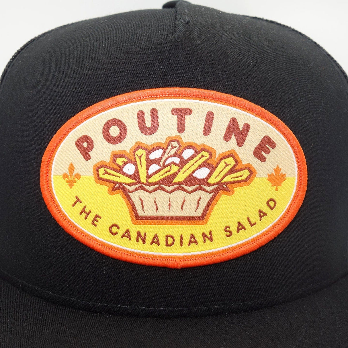 Poutine Black Five Panel Retro Trucker Cap