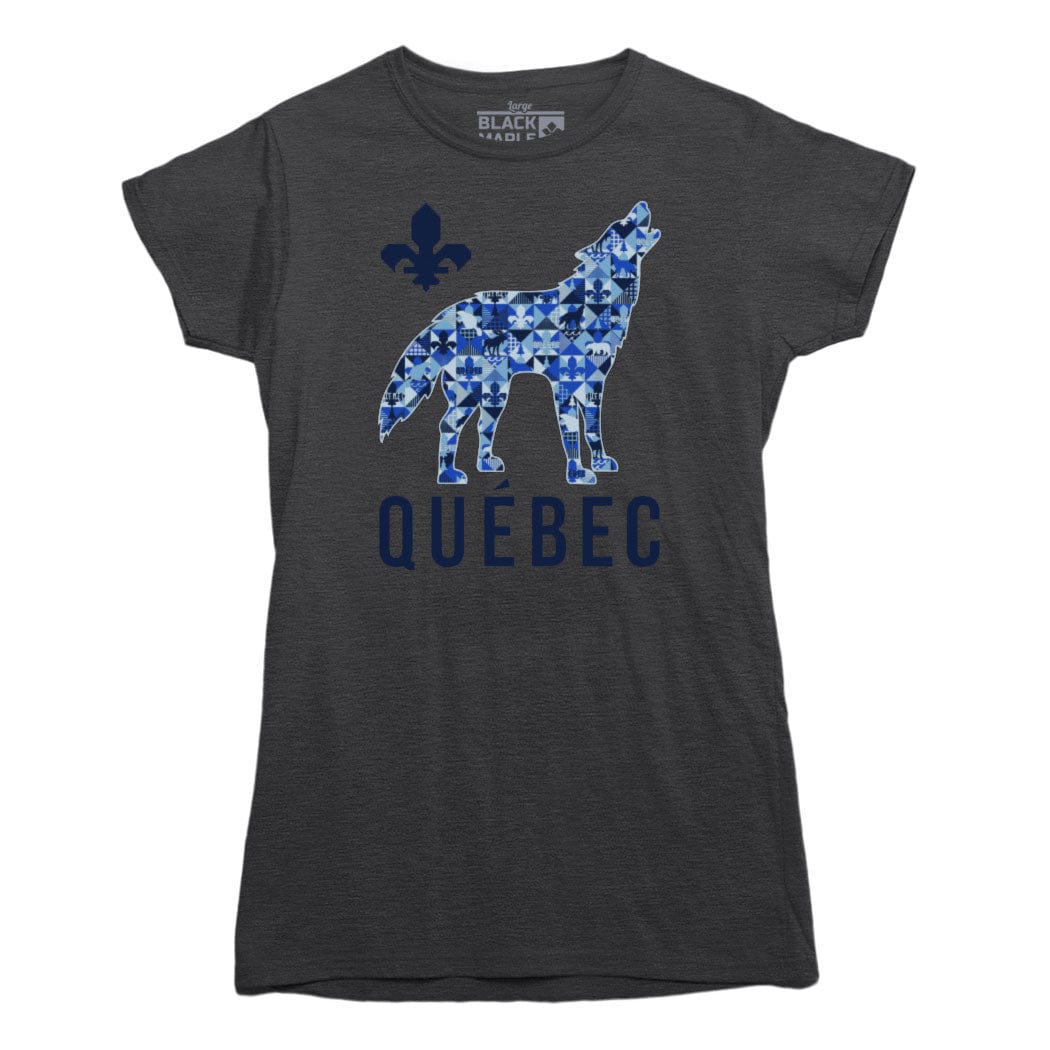 Quebec Patchwork Wolf T-Shirt