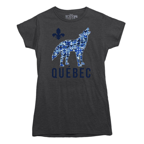 Quebec Patchwork Wolf T-Shirt