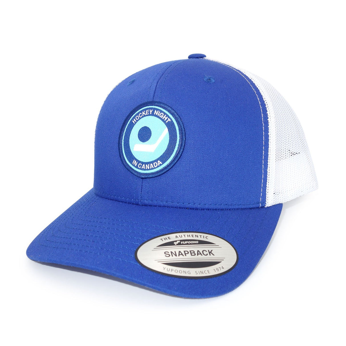 Retro Hockey Night in Canada Royal Blue and White Trucker cap