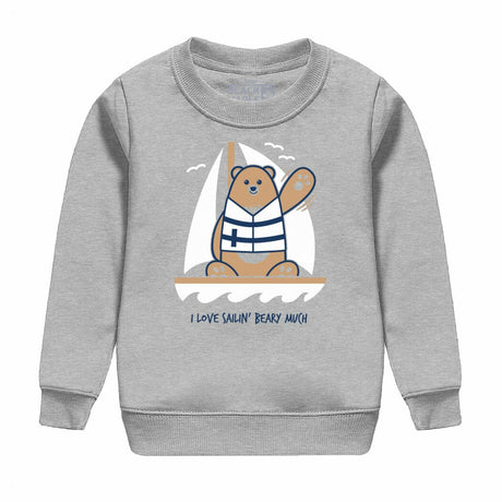 I Love Sailin Beary Much Kids Crewneck Sweatshirt