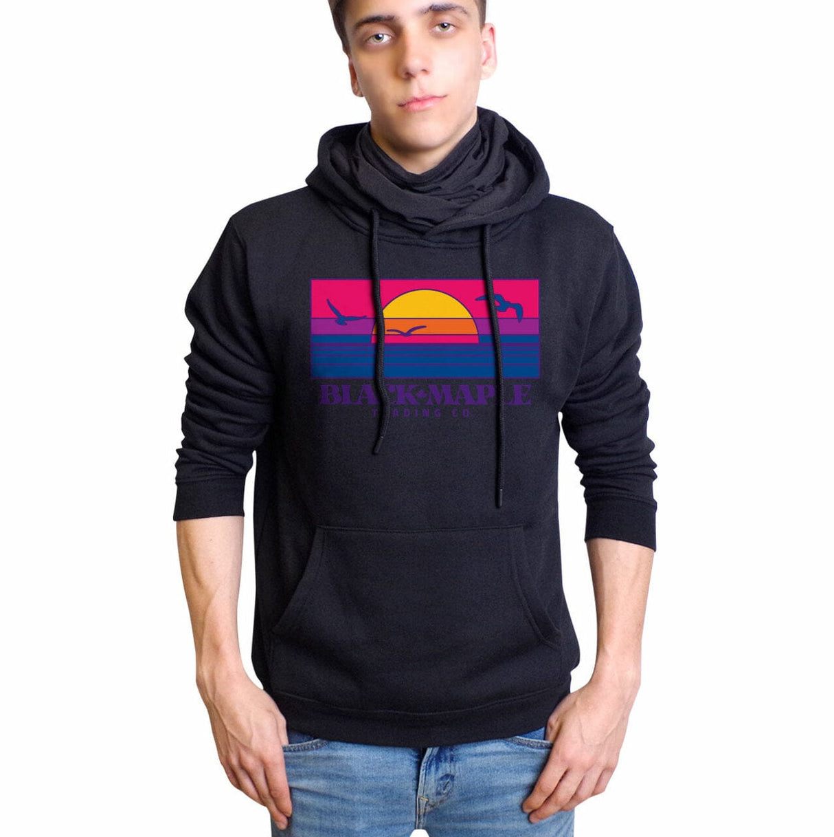 Seagull Sunset BMT Logo SOE Hoodie with mask black