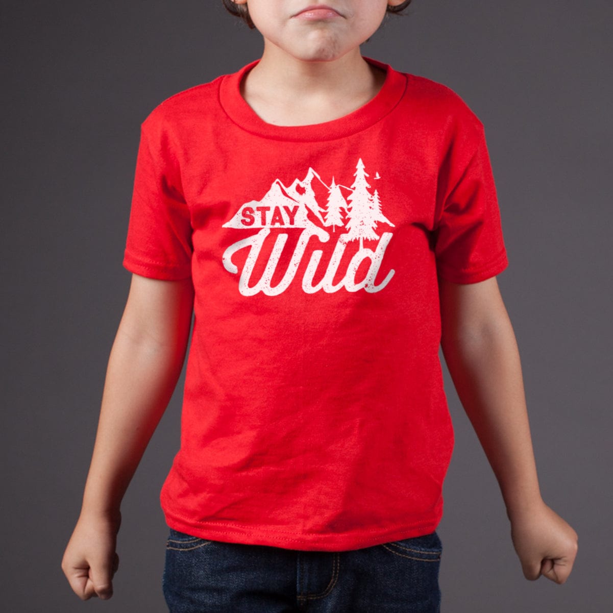 Stay Wild White Logo Kids RedT-shirt