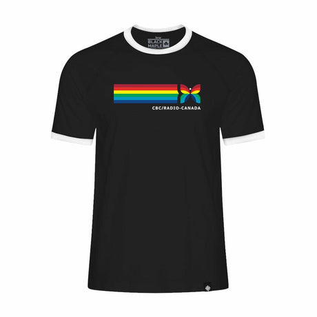 CBC 66 Retro Stripe Ringer Tee Black with White