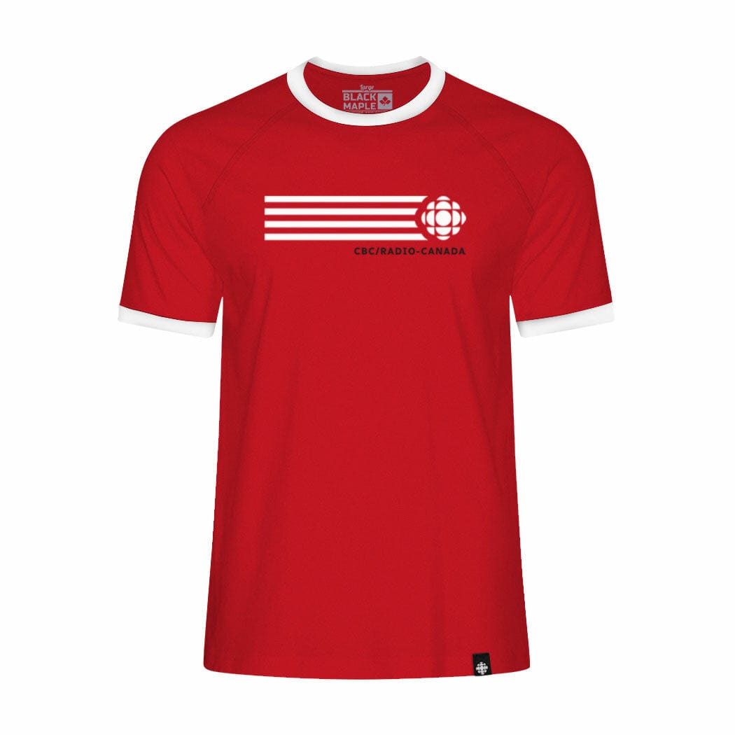 CBC 92 White Gem Retro Stripe Ringer Tee Red with White