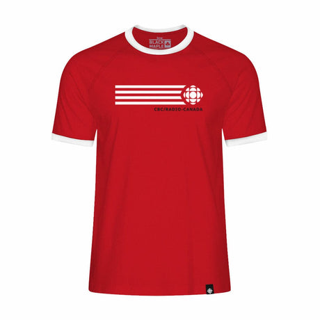 CBC 92 White Gem Retro Stripe Ringer Tee Red with White