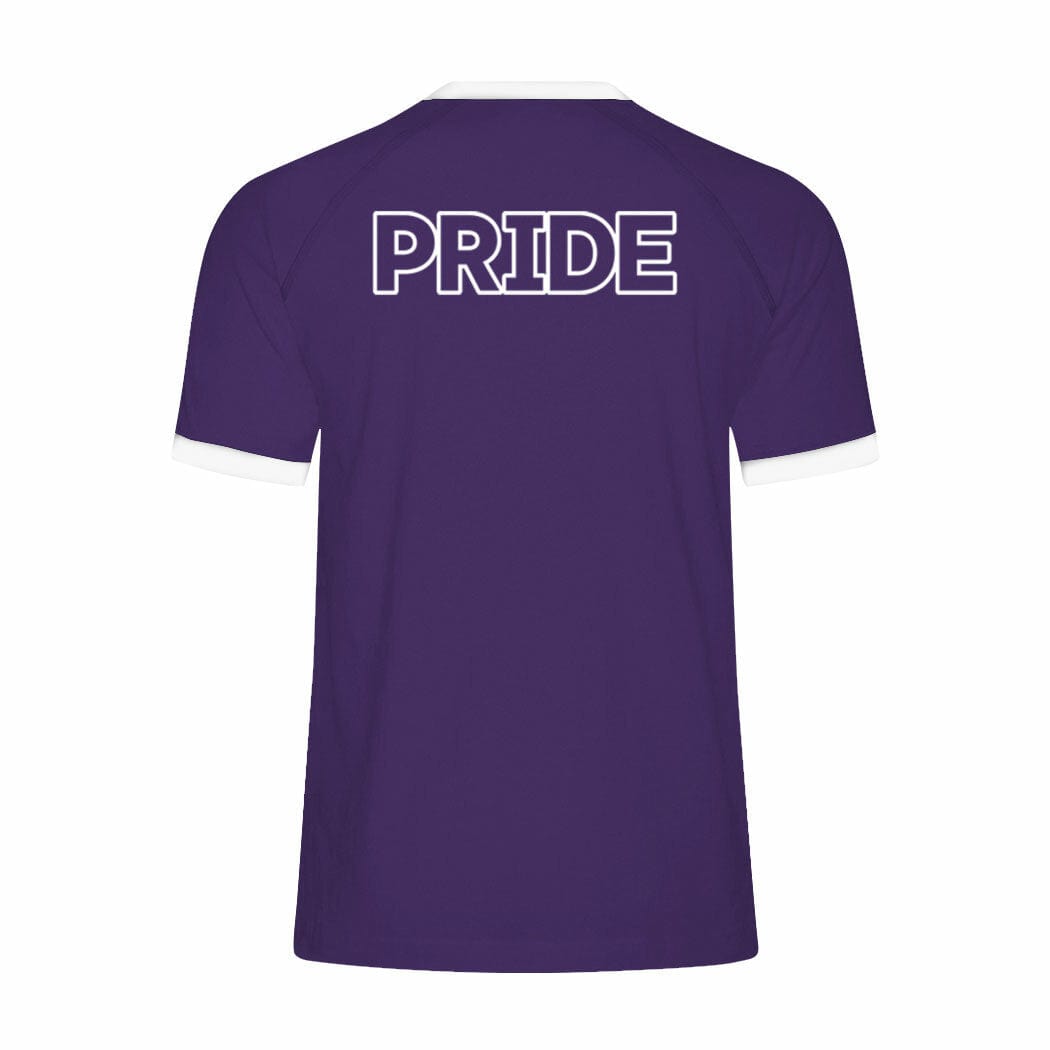CBC Pride Gem Retro Stripe Ringer Tee Navy Heather with Navy