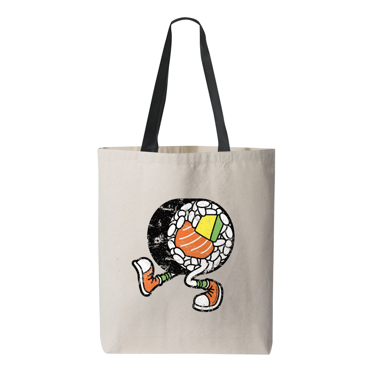 The Best Sushi Roll Tote Bag Natural with Black