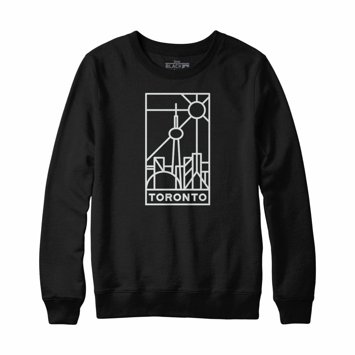 Toronto Stained Glass Light Print Crewneck Sweatshirt Black