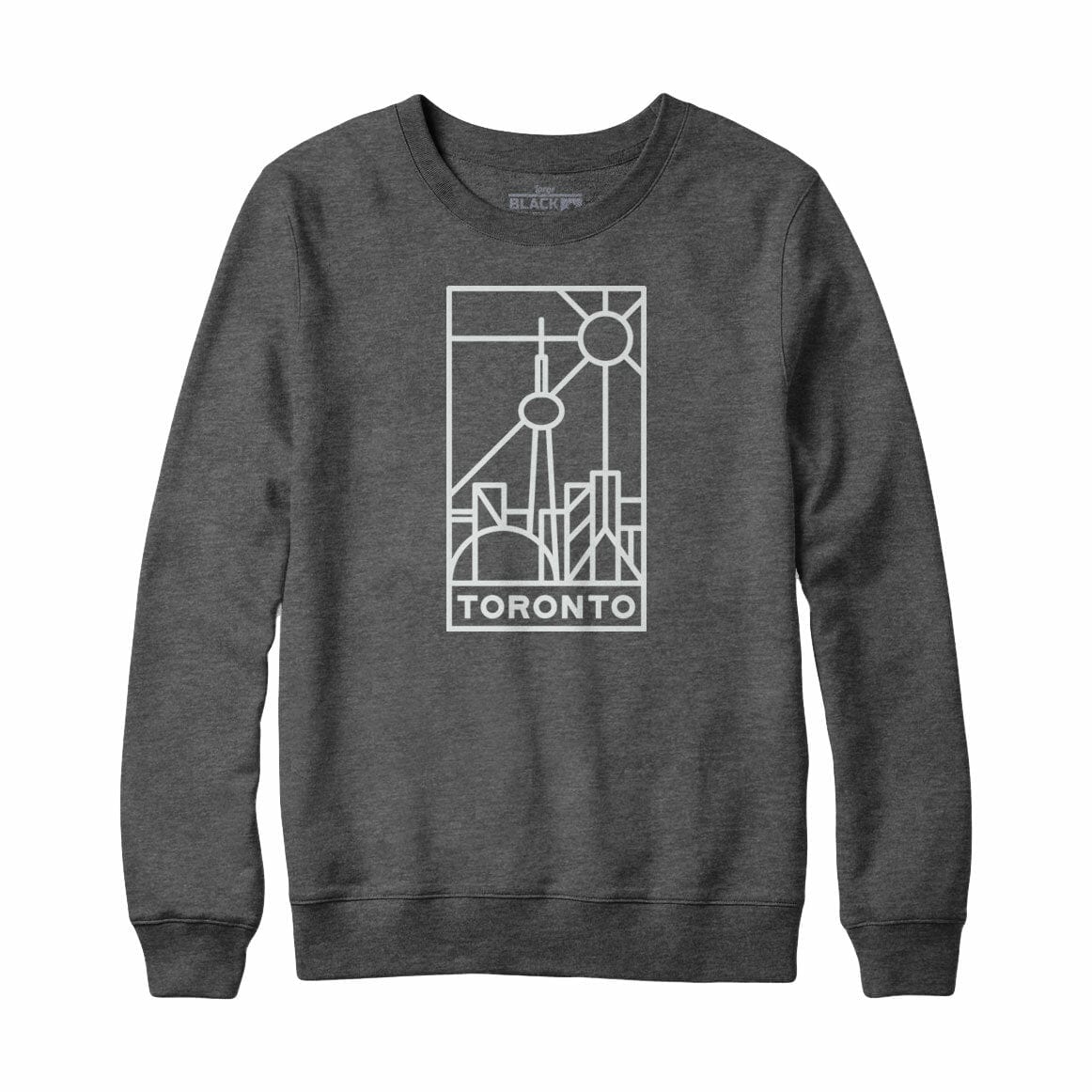 Toronto Stained Glass Light Print Crewneck Sweatshirt Charcoal Heather