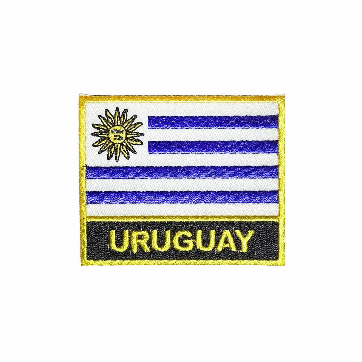 Uruguay Flag Gold Frame Iron On Patch