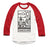 Vancouver Stained Glass Dark Logo Raglan Baseball Shirt White with Red