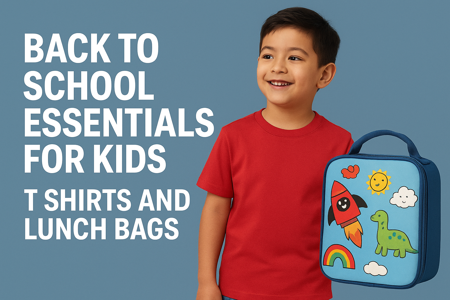 Back to School Essentials for Kids T Shirts and Lunch Bags