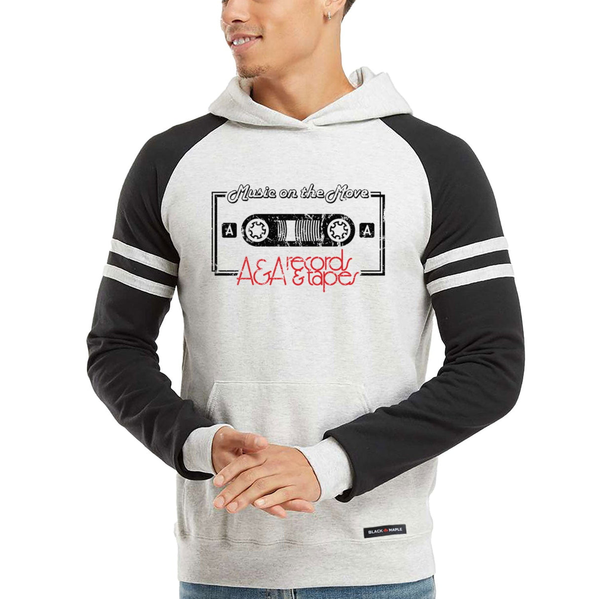 A&A Records Music on the Move Varsity Hooded Sweatshirt