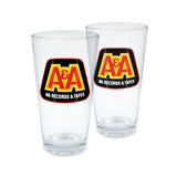 A&A Records 16 oz Pint Glass Pair