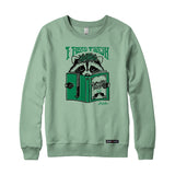 Anna M. Cullen x Black Maple Trading - Artist Collab: Raccoon Reading Trash Sweatshirt or Hoodie