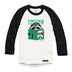 Anna M. Cullen x Black Maple Trading - Artist Collab: Raccoon Reading Trash Raglan Baseball Shirt