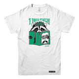 Anna M. Cullen x Black Maple Trading - Artist Collab: Raccoon Reading Trash T-shirt