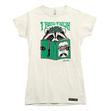 Anna M. Cullen x Black Maple Trading - Artist Collab: Raccoon Reading Trash T-shirt