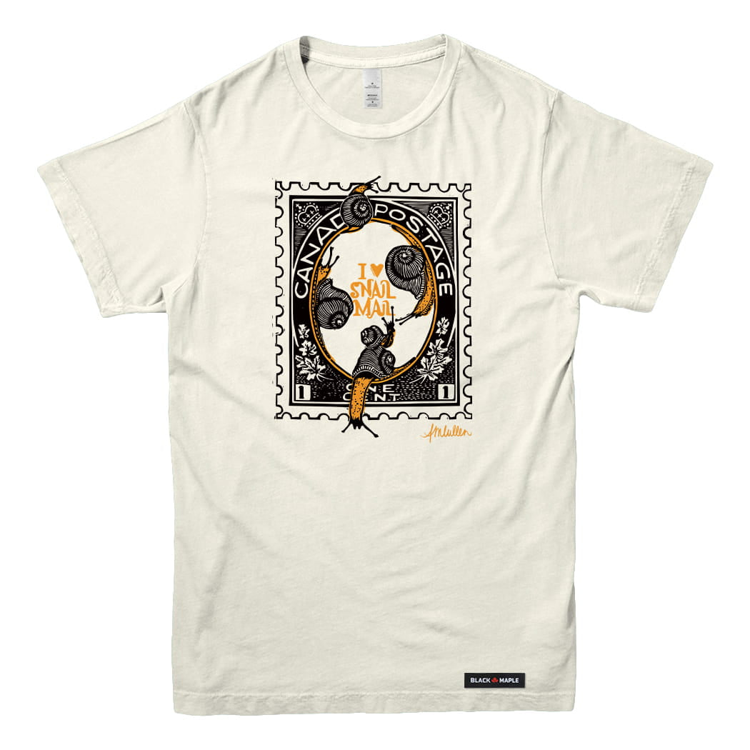 Anna M. Cullen x Black Maple Trading - Artist Collab: Snail Mail Stamp T-shirt
