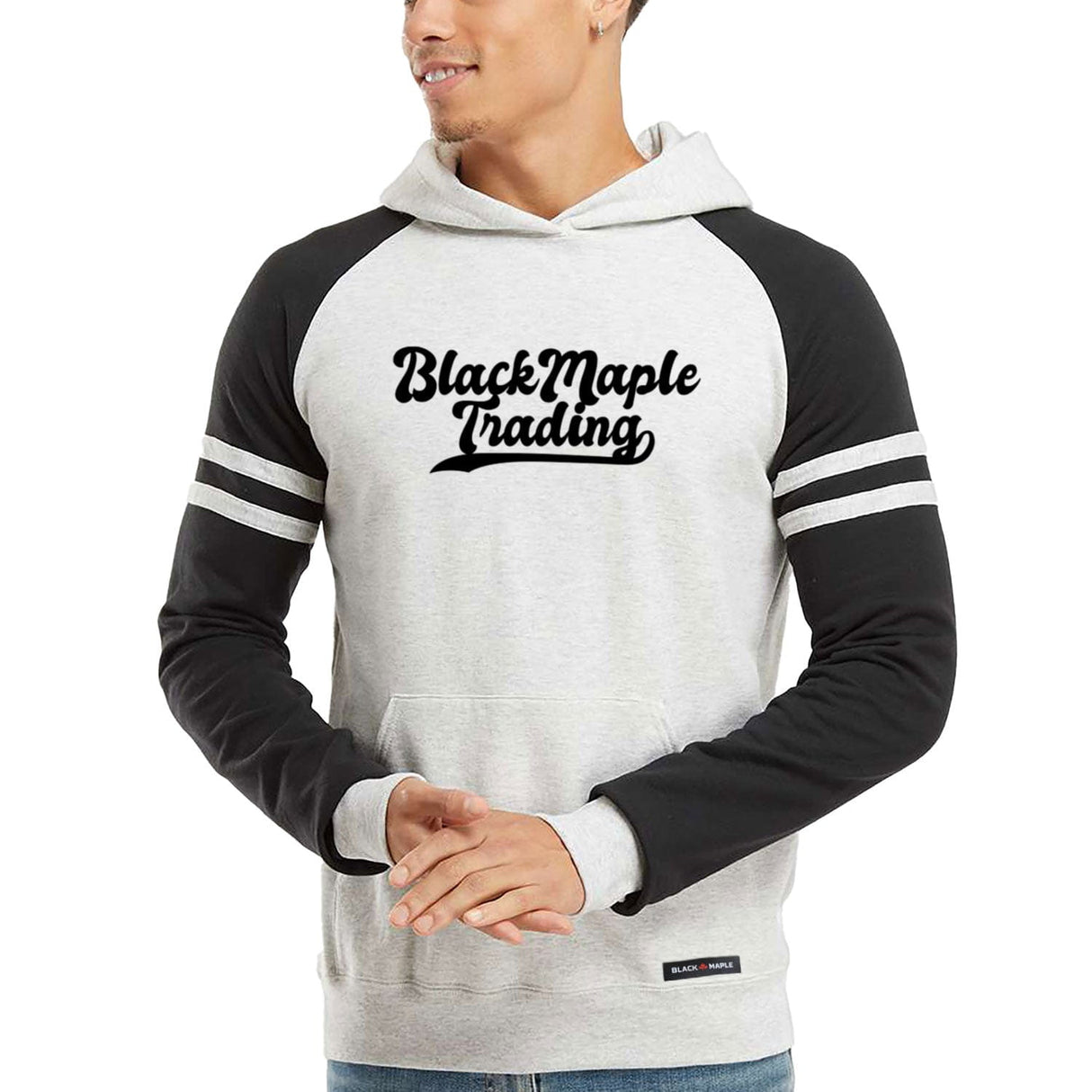 Black Maple Trading Script Logo Varsity Hooded Sweatshirt