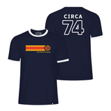 CBC 74 Retro Stripe Ringer Tee Navy with White