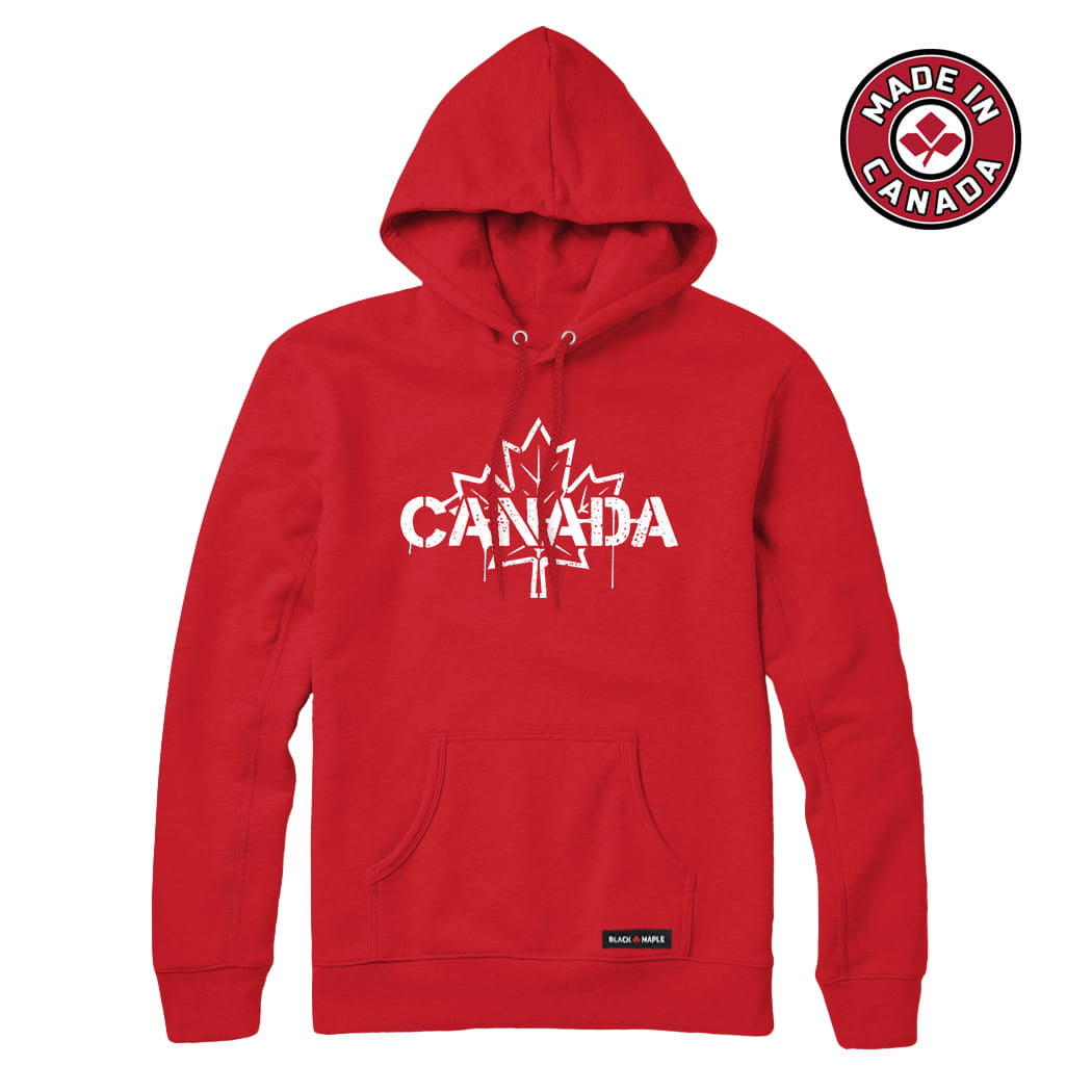 Canada Celebration Stencil Maple Leaf Sweatshirt or Hoodie