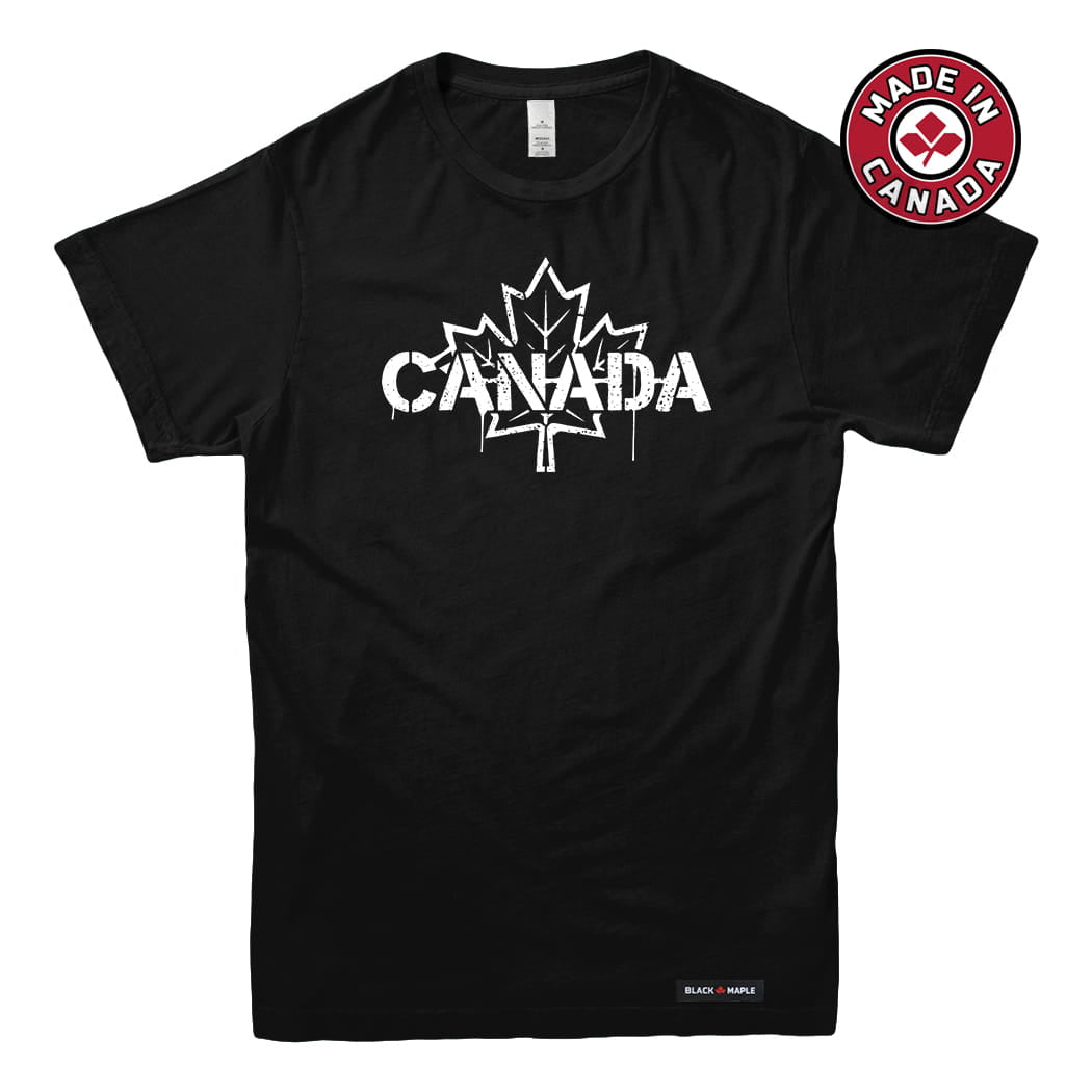 Canada Celebration Stencil Maple Leaf T-shirt