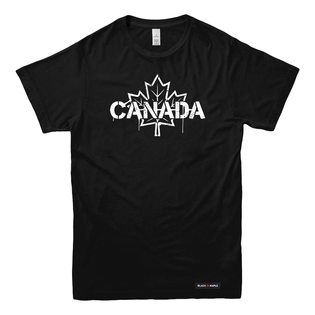 Canada Celebration Stencil Maple Leaf T-shirt