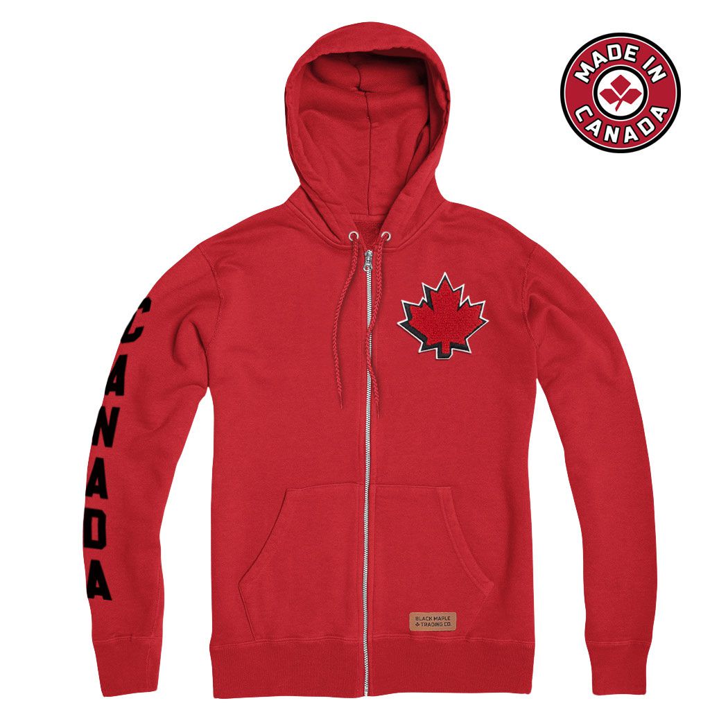 Canada Heritage Maple Leaf Canadian Made Zip Hoodie