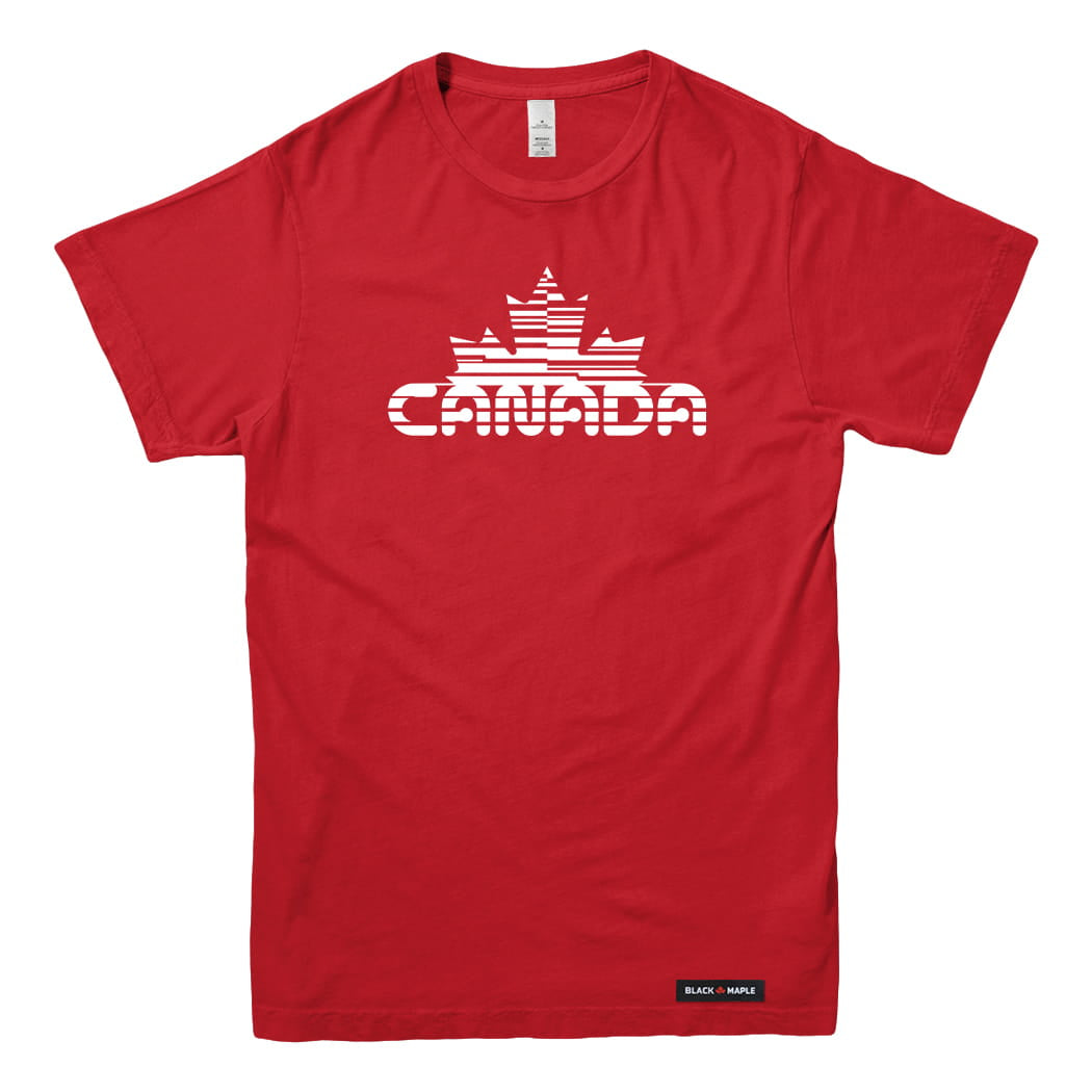 Canada Maple Leaf Retro Cyber-Glitch T-shirt