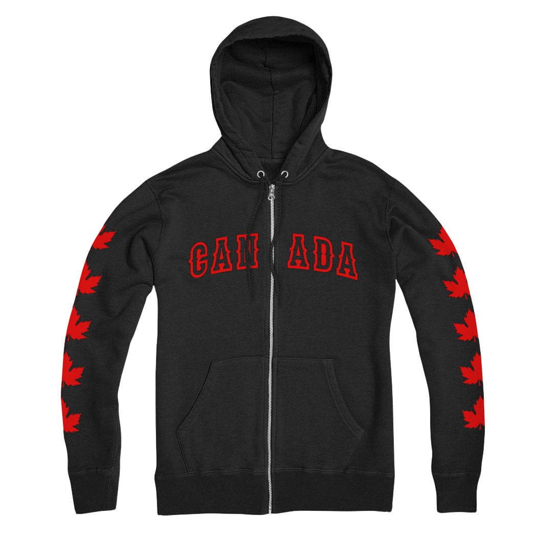 Canada Maple Leaf Sleeve Zip Hoodie – Black Maple Trading Co.