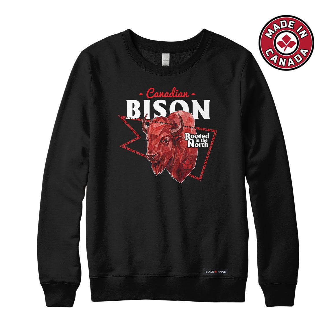 Canadian Bison Low Poly Bust Sweatshirt or Hoodie
