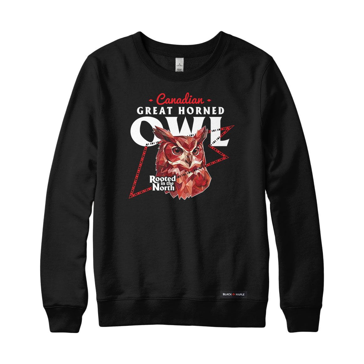Canadian Great Horned Owl Low Poly Bust Sweatshirt or Hoodie