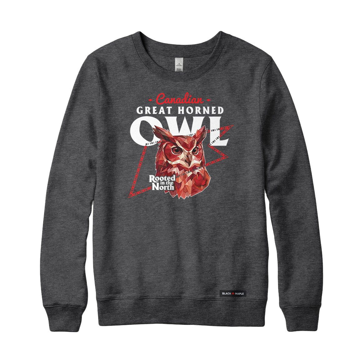 Canadian Great Horned Owl Low Poly Bust Sweatshirt or Hoodie