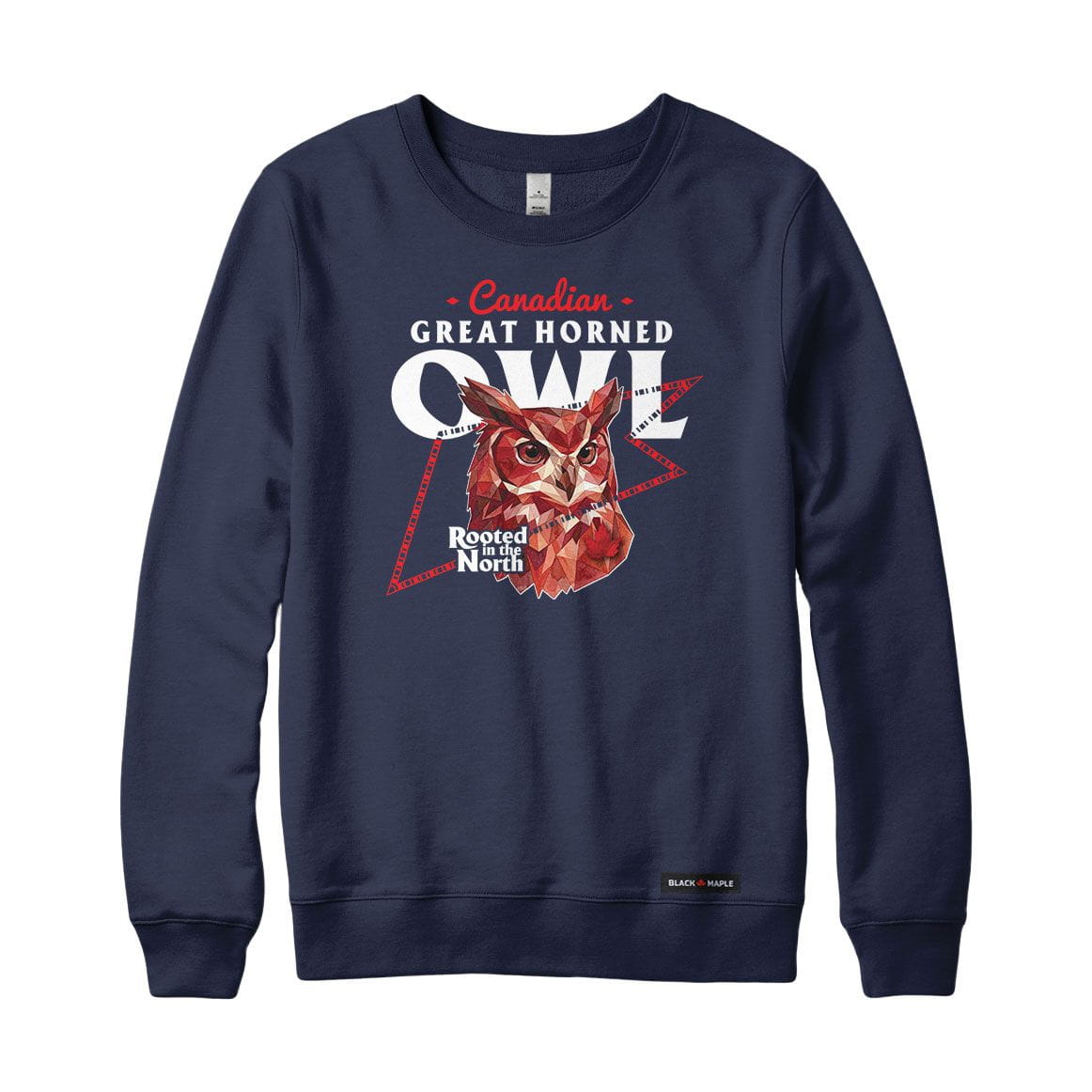 Canadian Great Horned Owl Low Poly Bust Sweatshirt or Hoodie