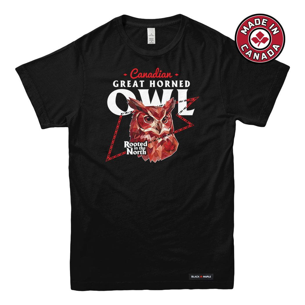 Canadian Great Horned Owl Low Poly Bust T-shirt