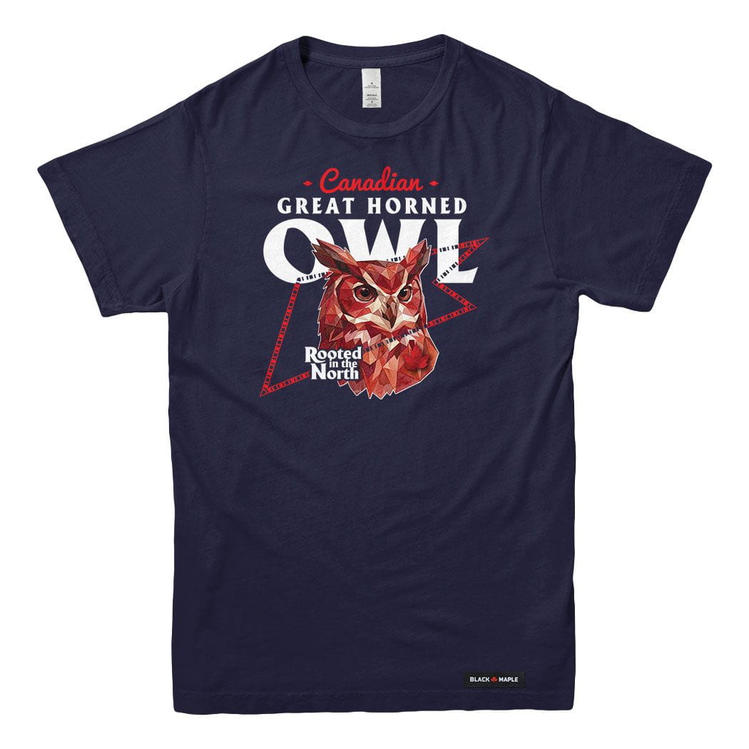 Canadian Great Horned Owl Low Poly Bust T-shirt