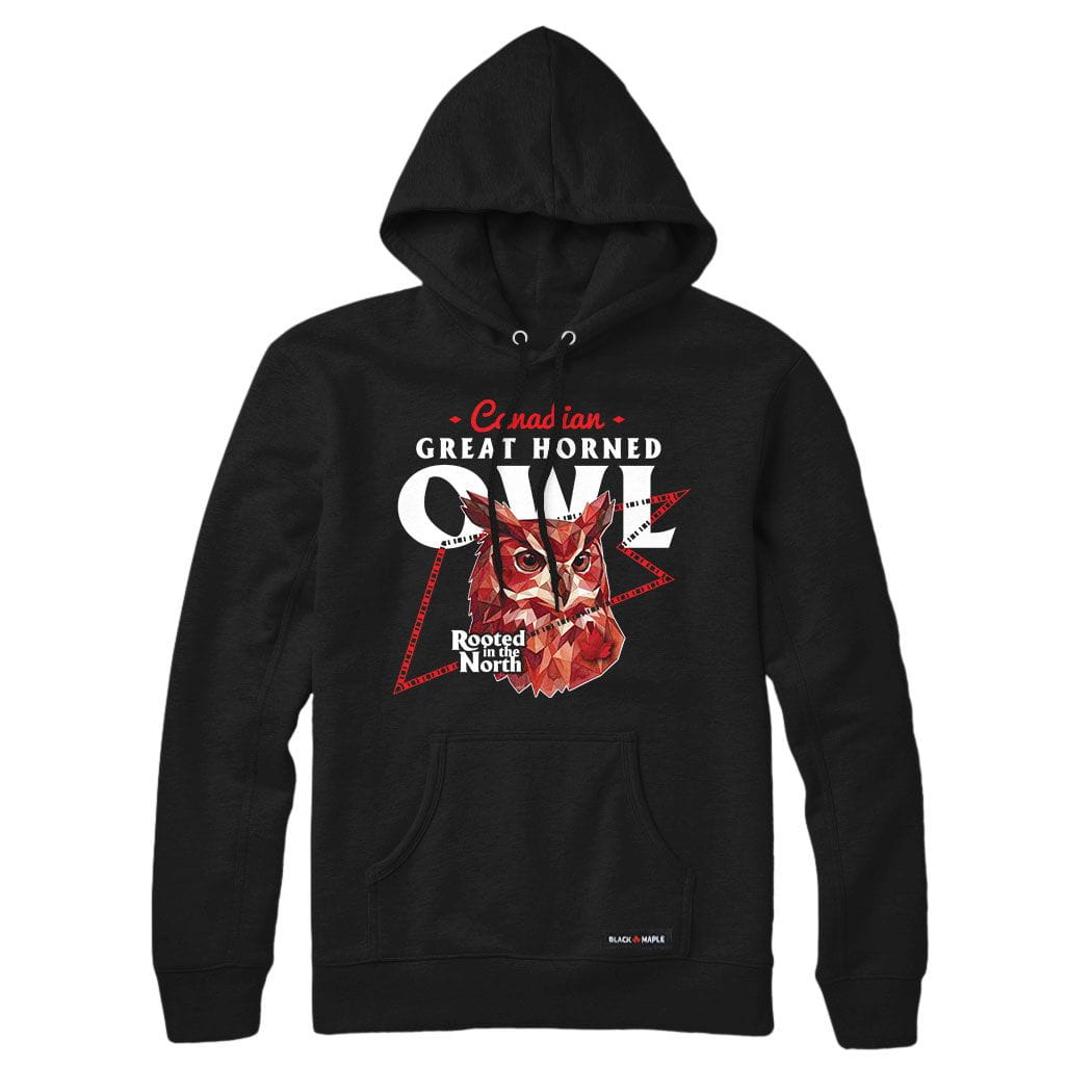 Canadian Great Horned Owl Low Poly Bust Sweatshirt or Hoodie