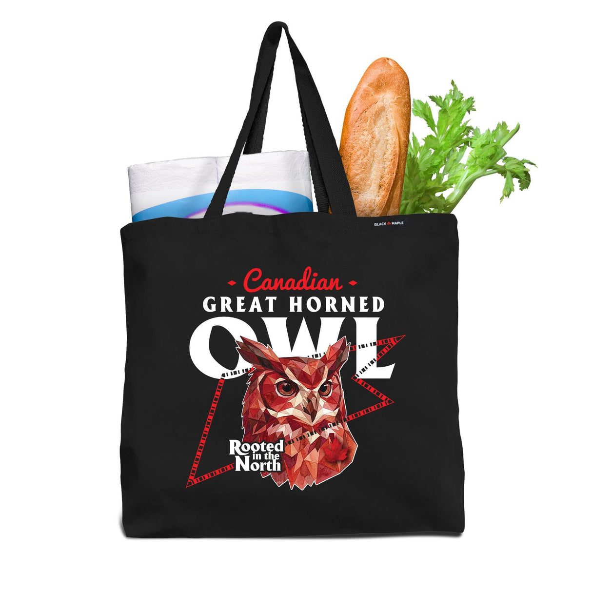 Canadian Great Horned Owl Low Poly Bust Tote Bag