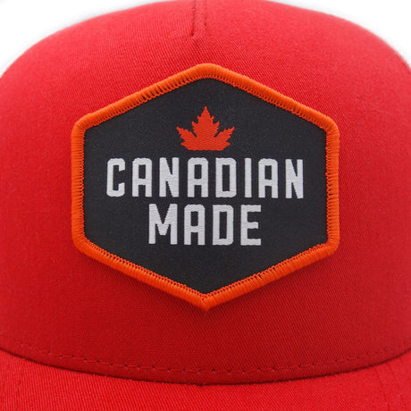 Canadian Made Red with White Snapback Trucker Cap