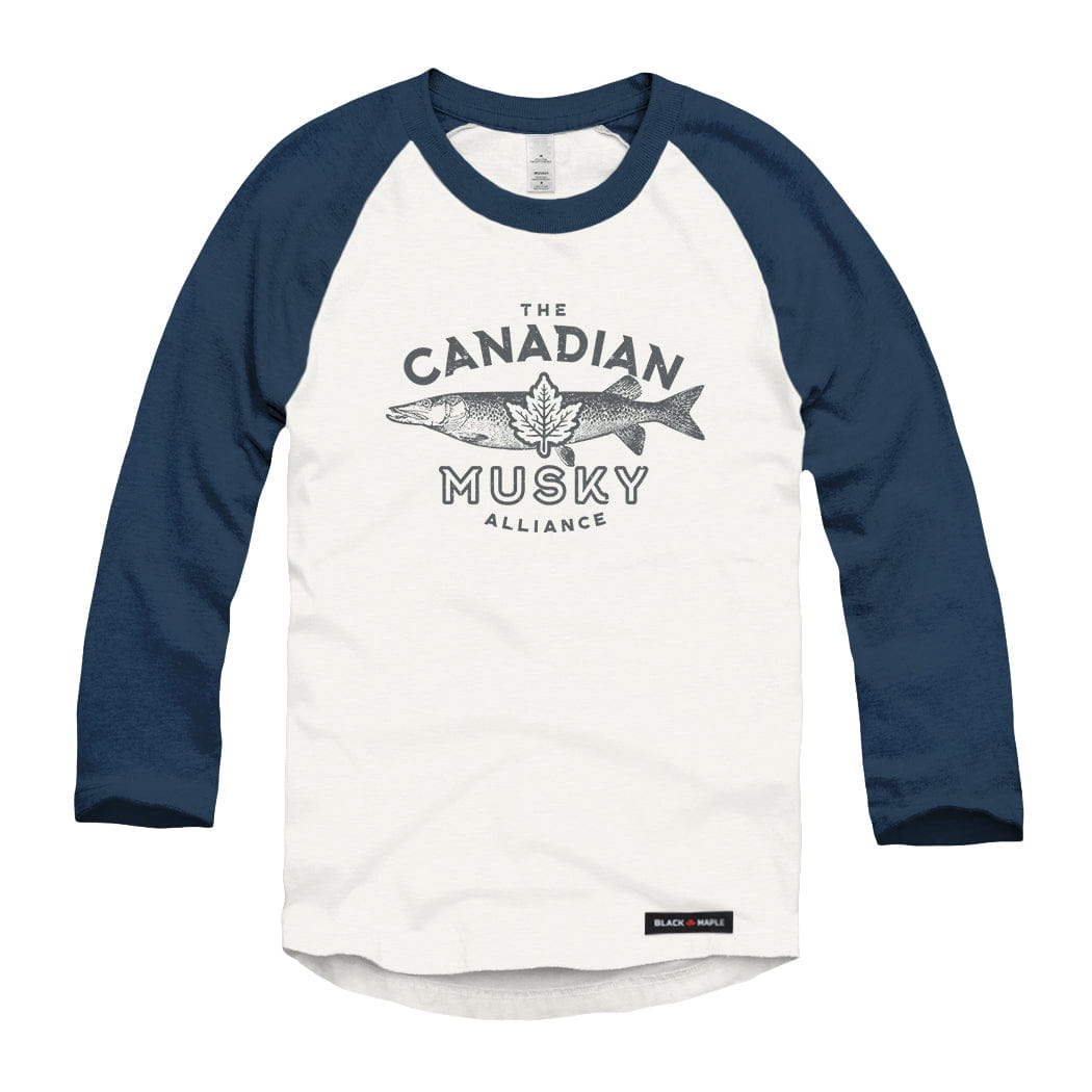 Canadian Musky Alliance Raglan Baseball Shirt